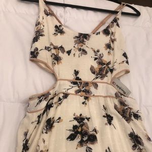 Floral print cream maxi dress